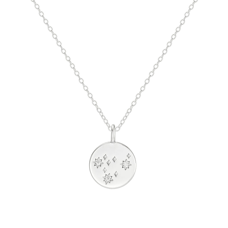 Silver Leo Zodiac Constellation Necklace