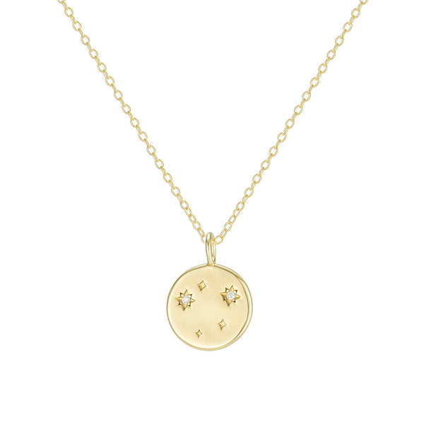 Gold Libra Zodiac Constellation Necklace
