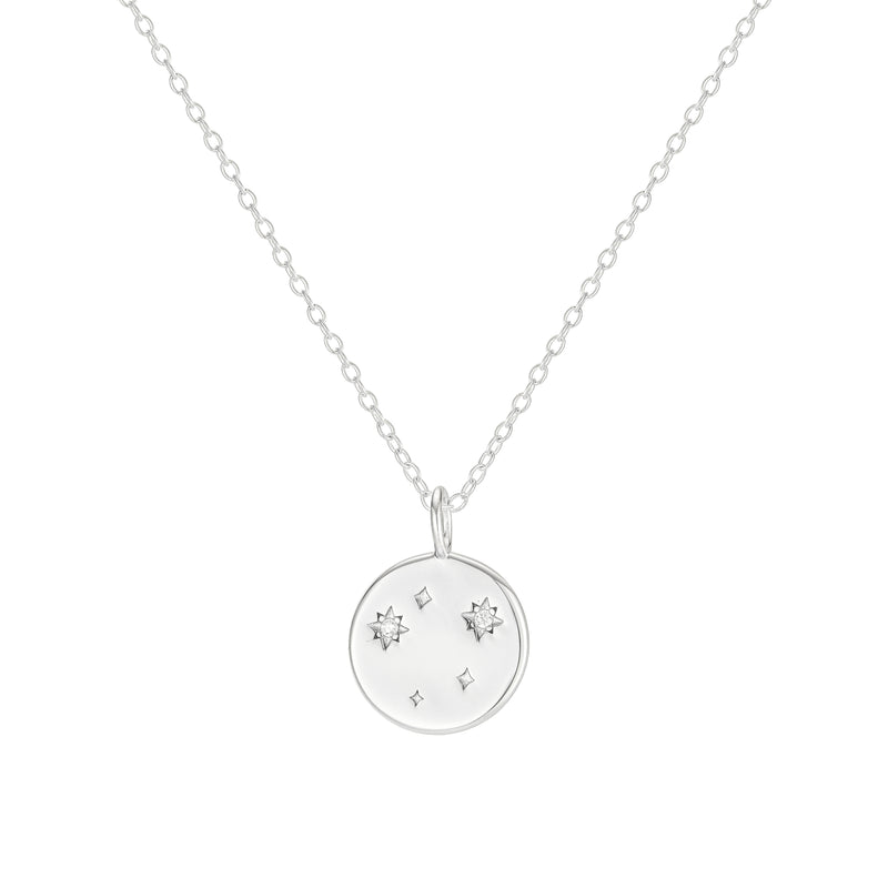 Silver Libra Zodiac Constellation Necklace
