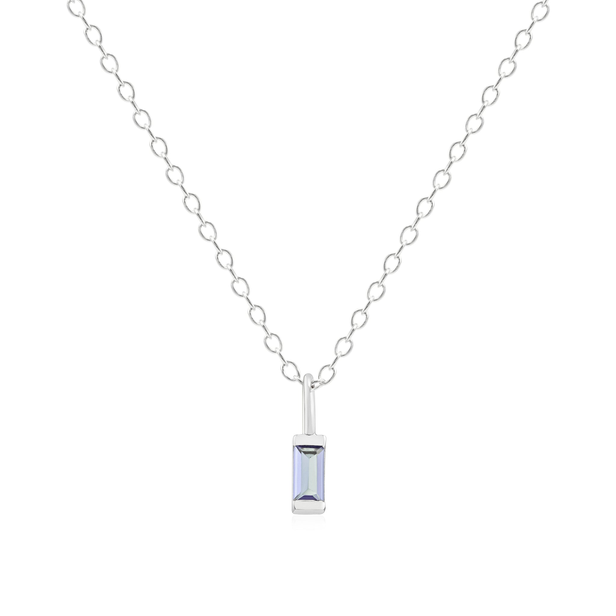 February Birthstone Necklace - silver