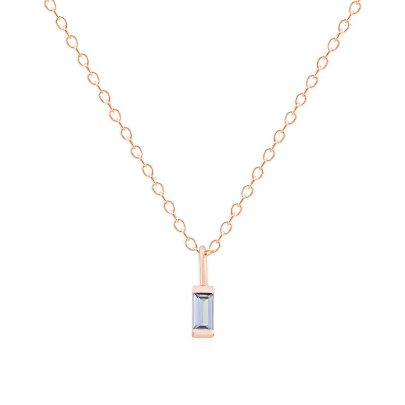 February Birthstone Necklace - rose gold