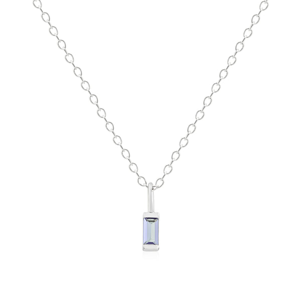 February Birthstone Necklace - silver