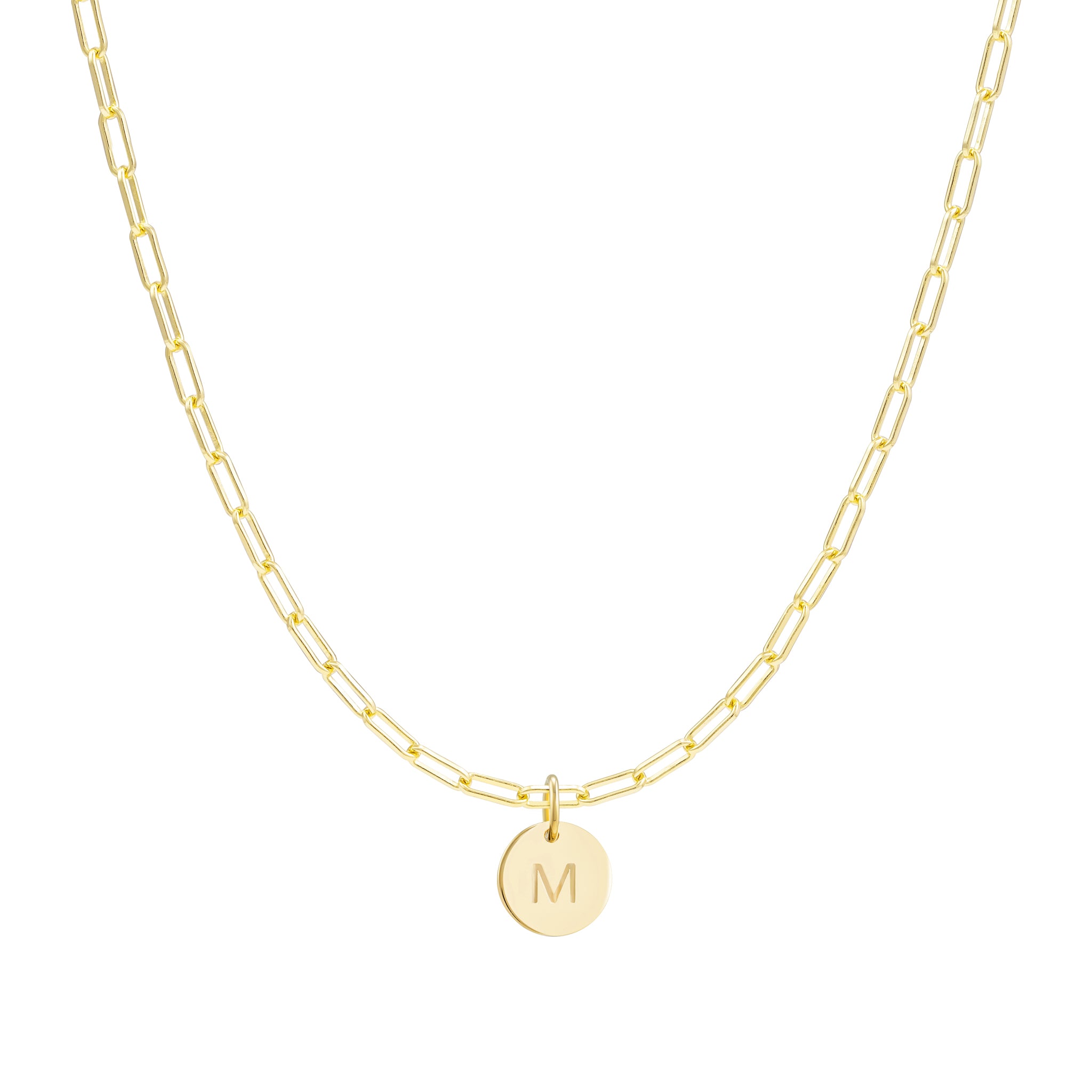 Gold Link Chain Initial Necklace