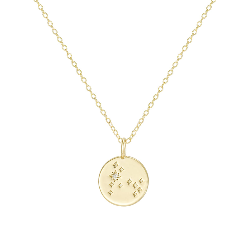 Gold Pisces Zodiac Constellation Necklace