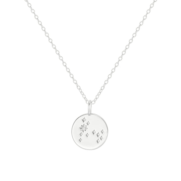 Silver Pisces Zodiac Constellation Necklace