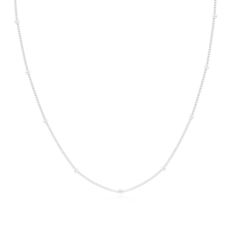 Silver satellite chain necklace