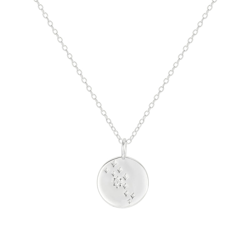Silver Taurus Zodiac Constellation Necklace
