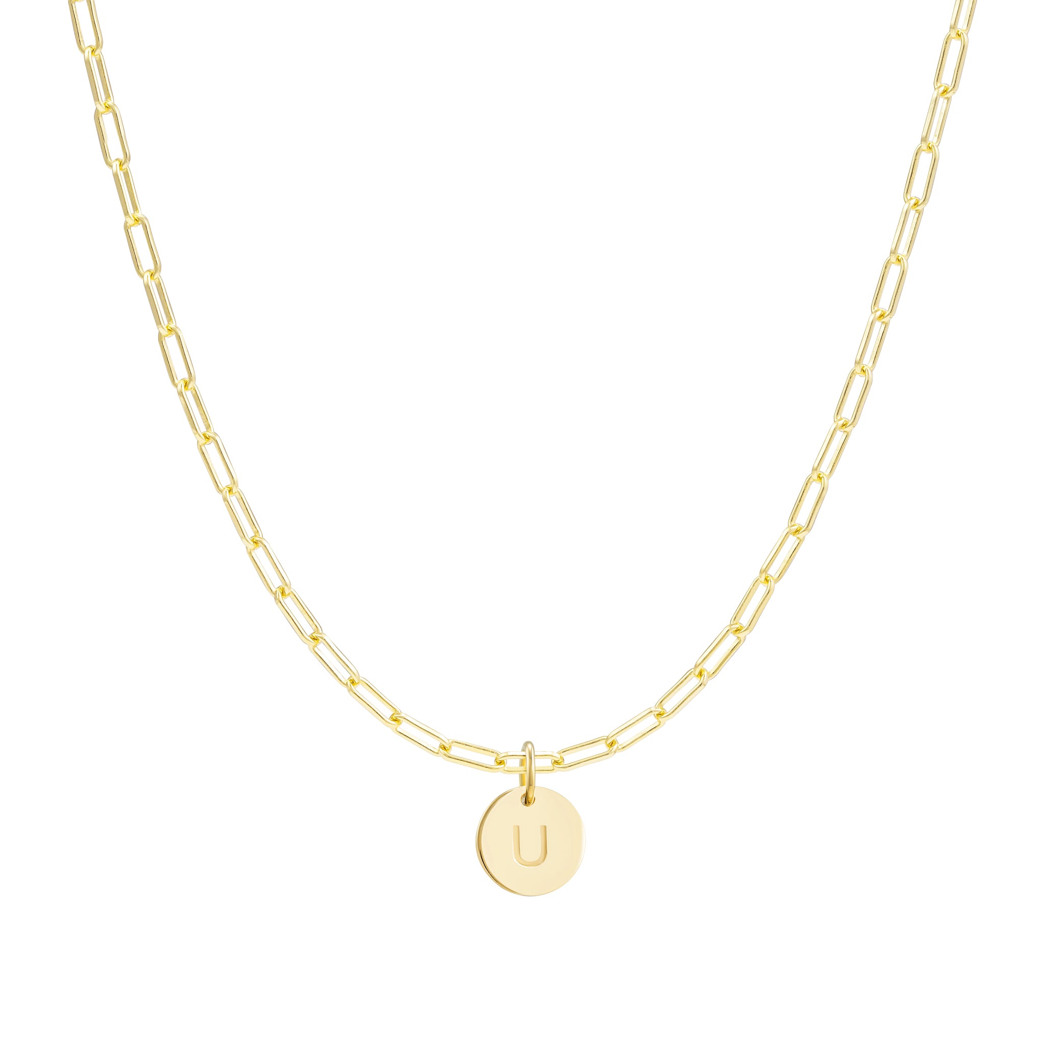 Gold Link Chain Initial Necklace