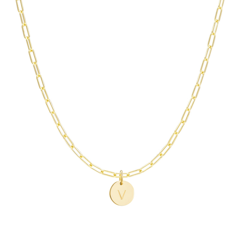 Gold Link Chain Initial Necklace