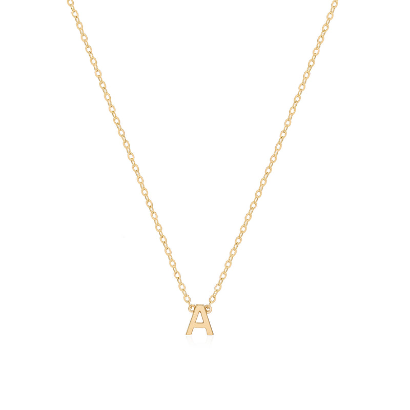 9K solid gold petite letter necklace - Mint Kiss