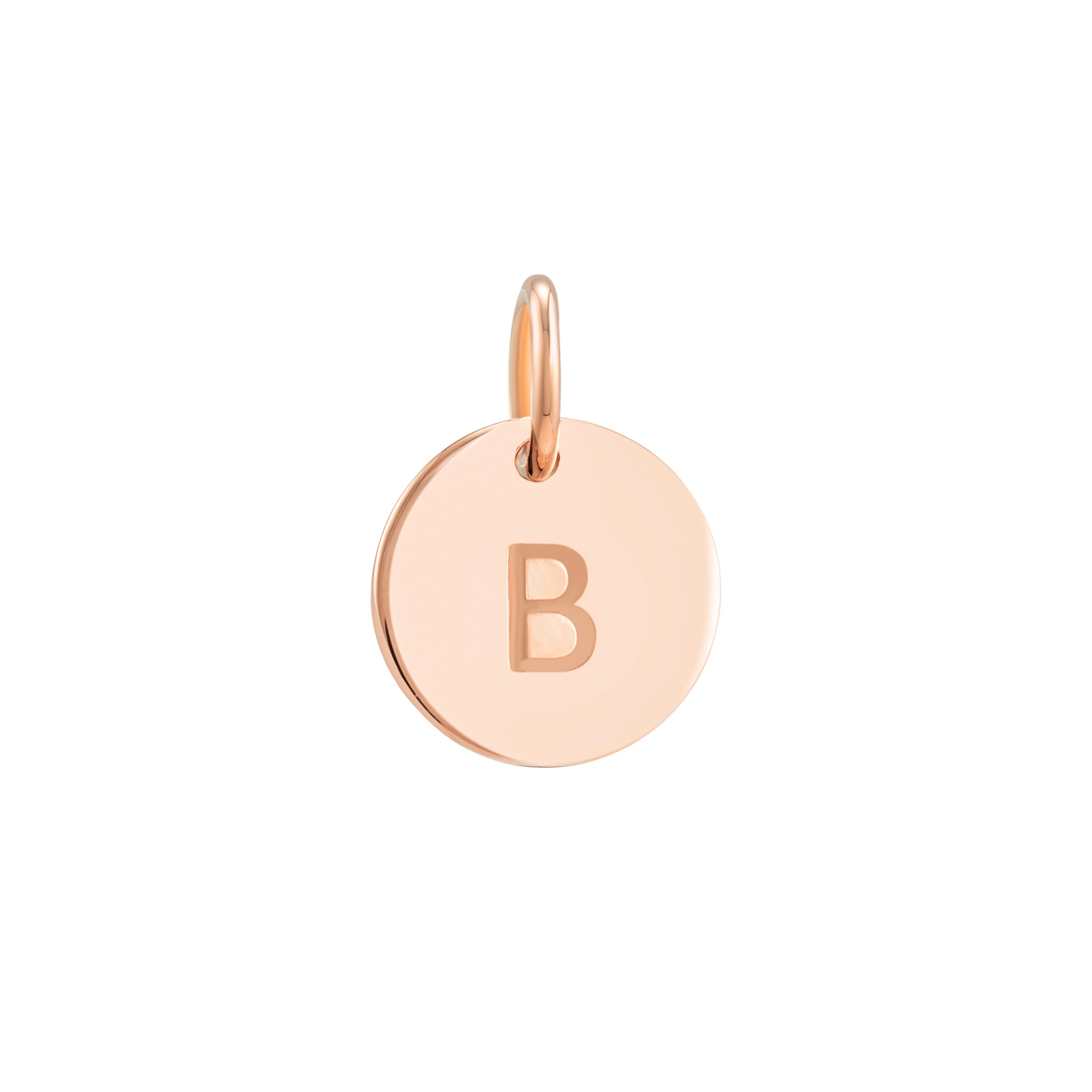 Rose Gold Initial Disc Pendant