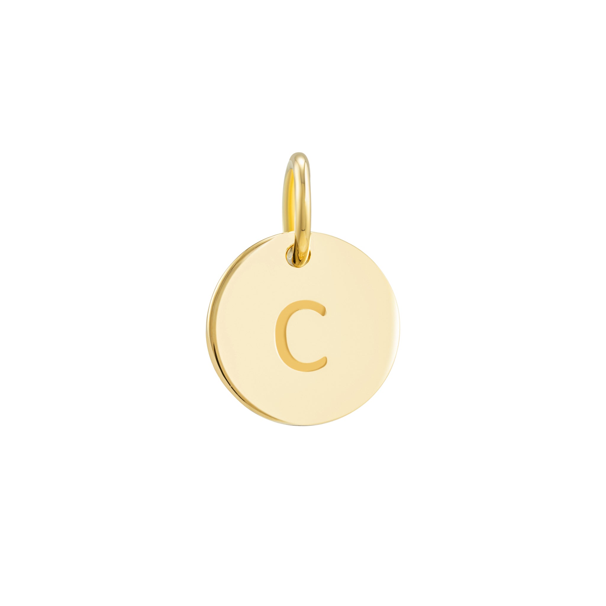 Gold Initial Disc Pendant