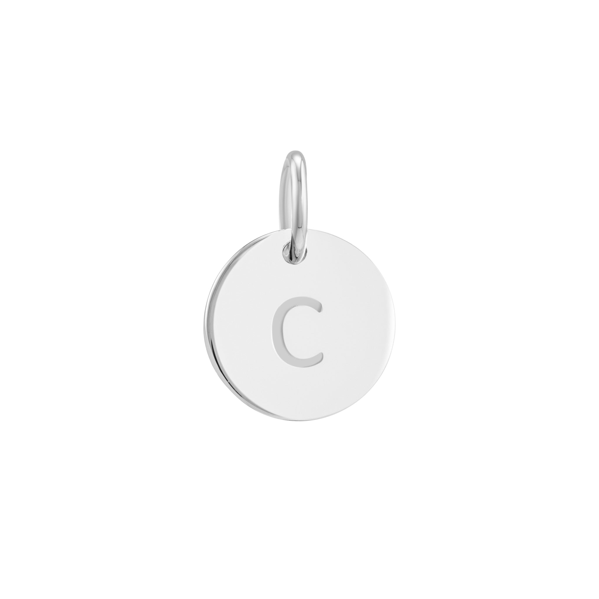 Silver Initial Disc Pendant