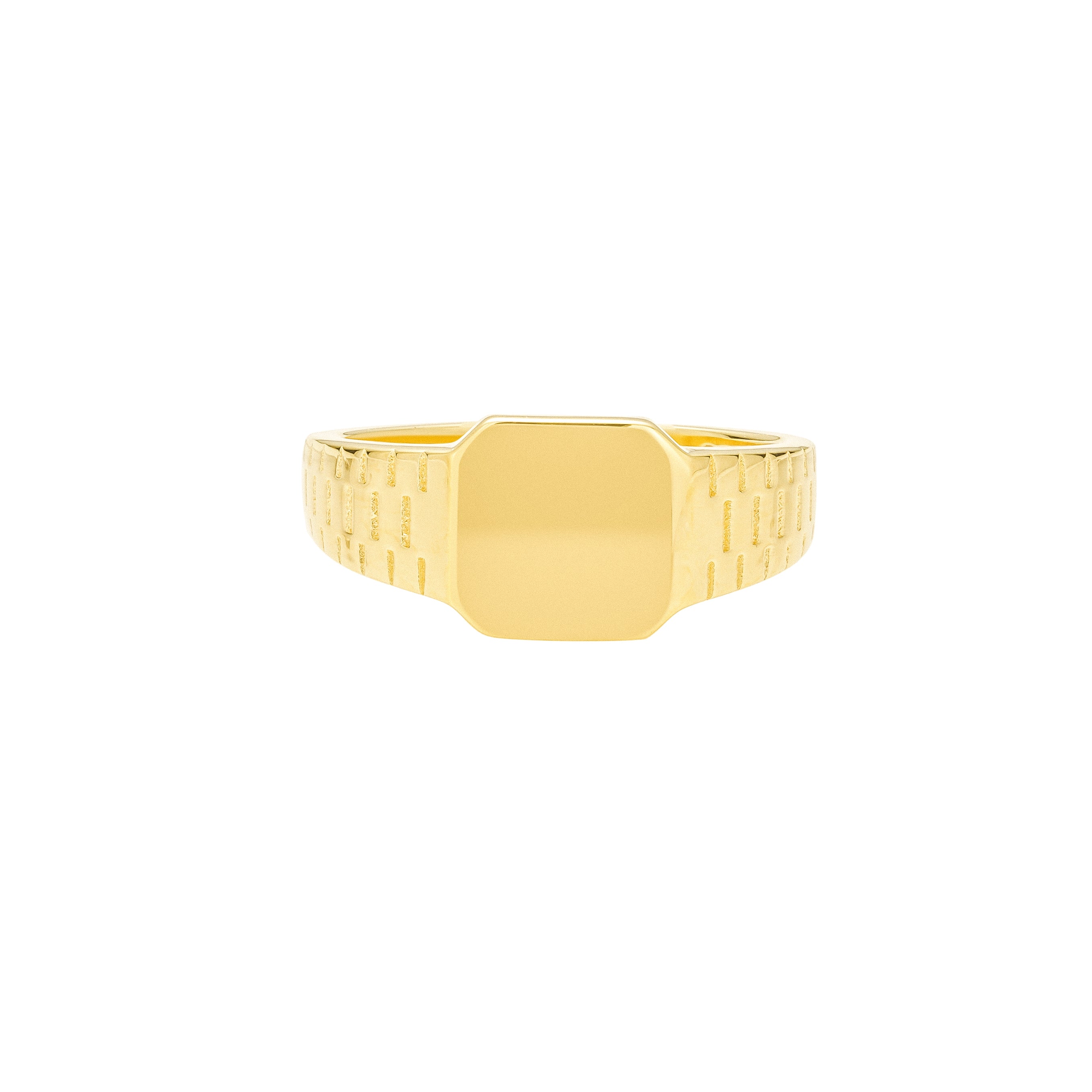 Gold Chain Band Signet Ring