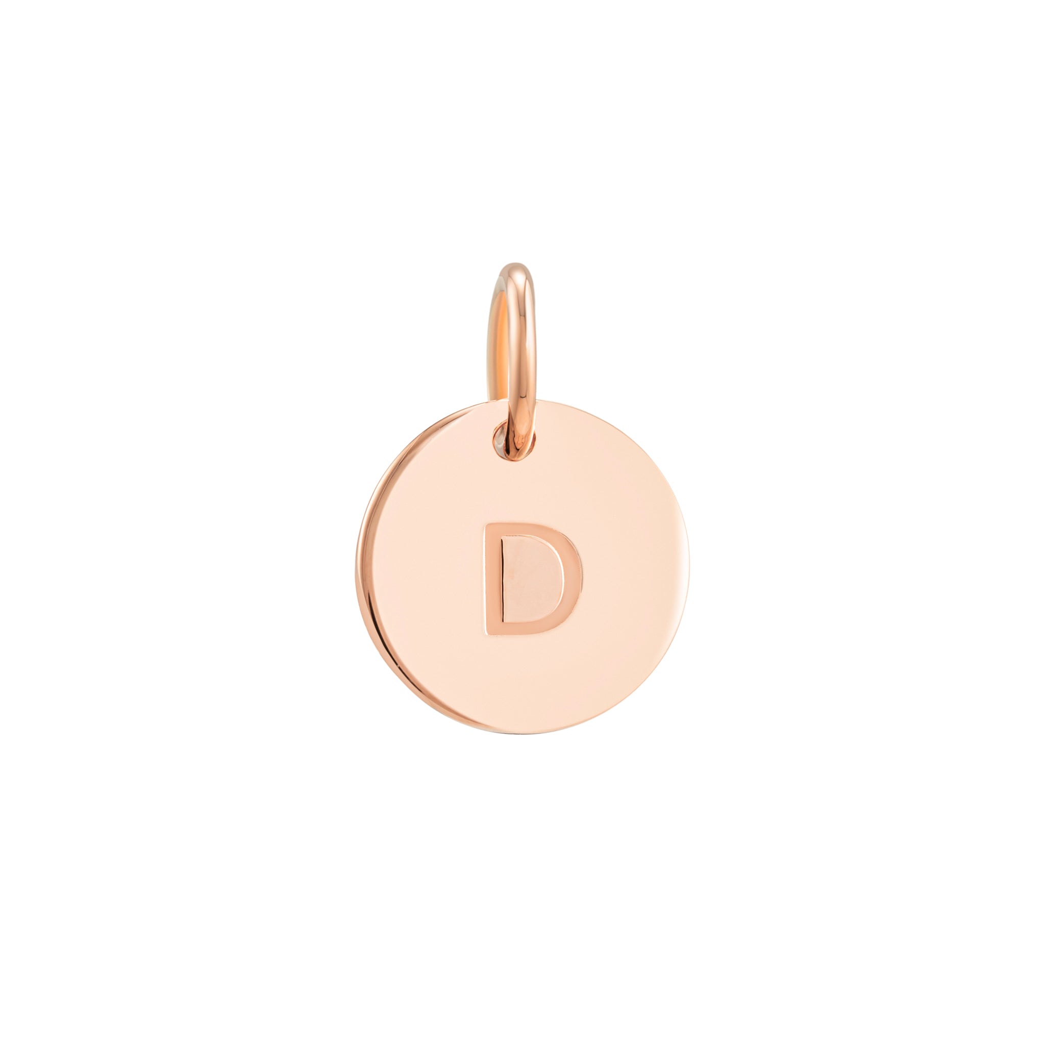 Rose Gold Initial Disc Pendant