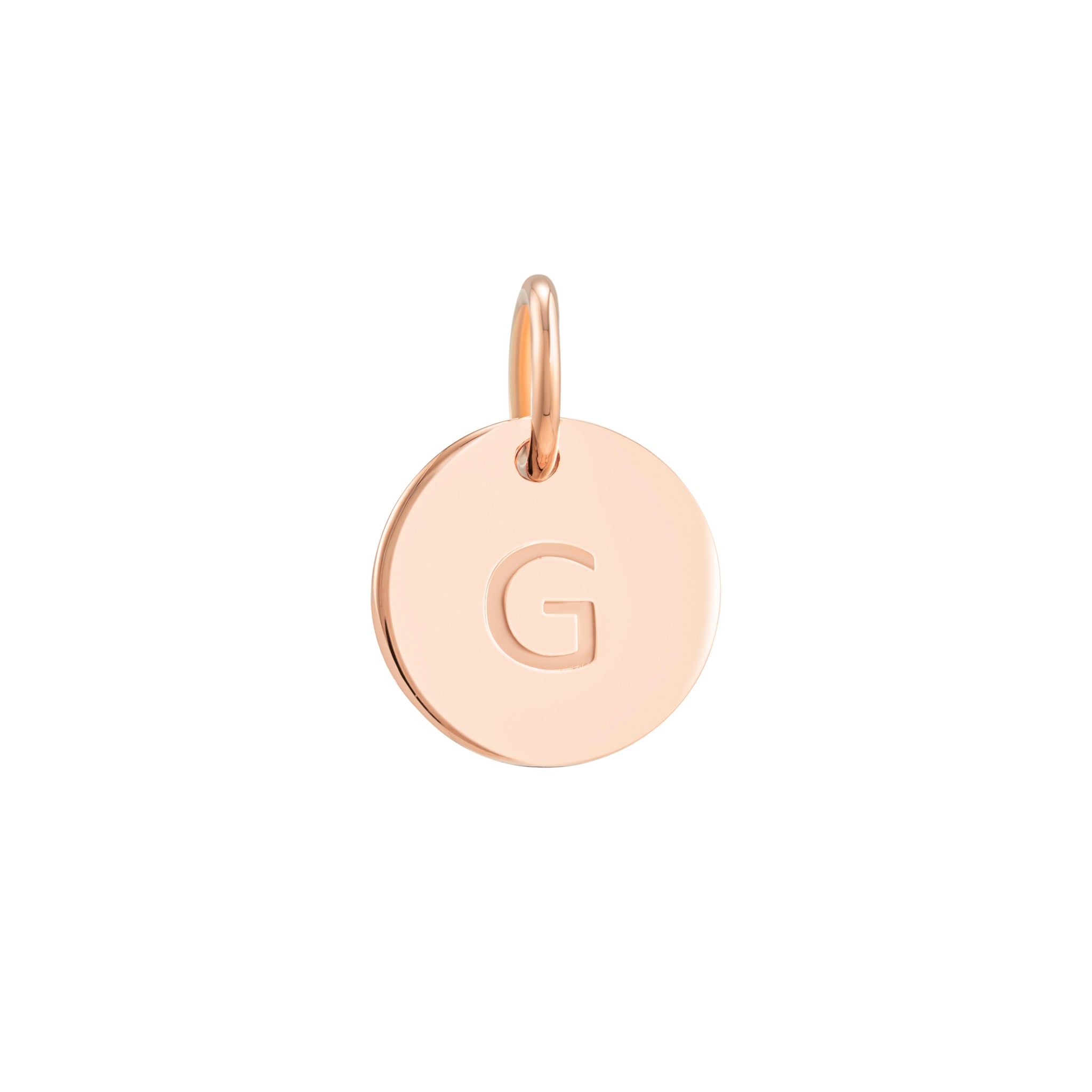 Rose Gold Initial Disc Pendant