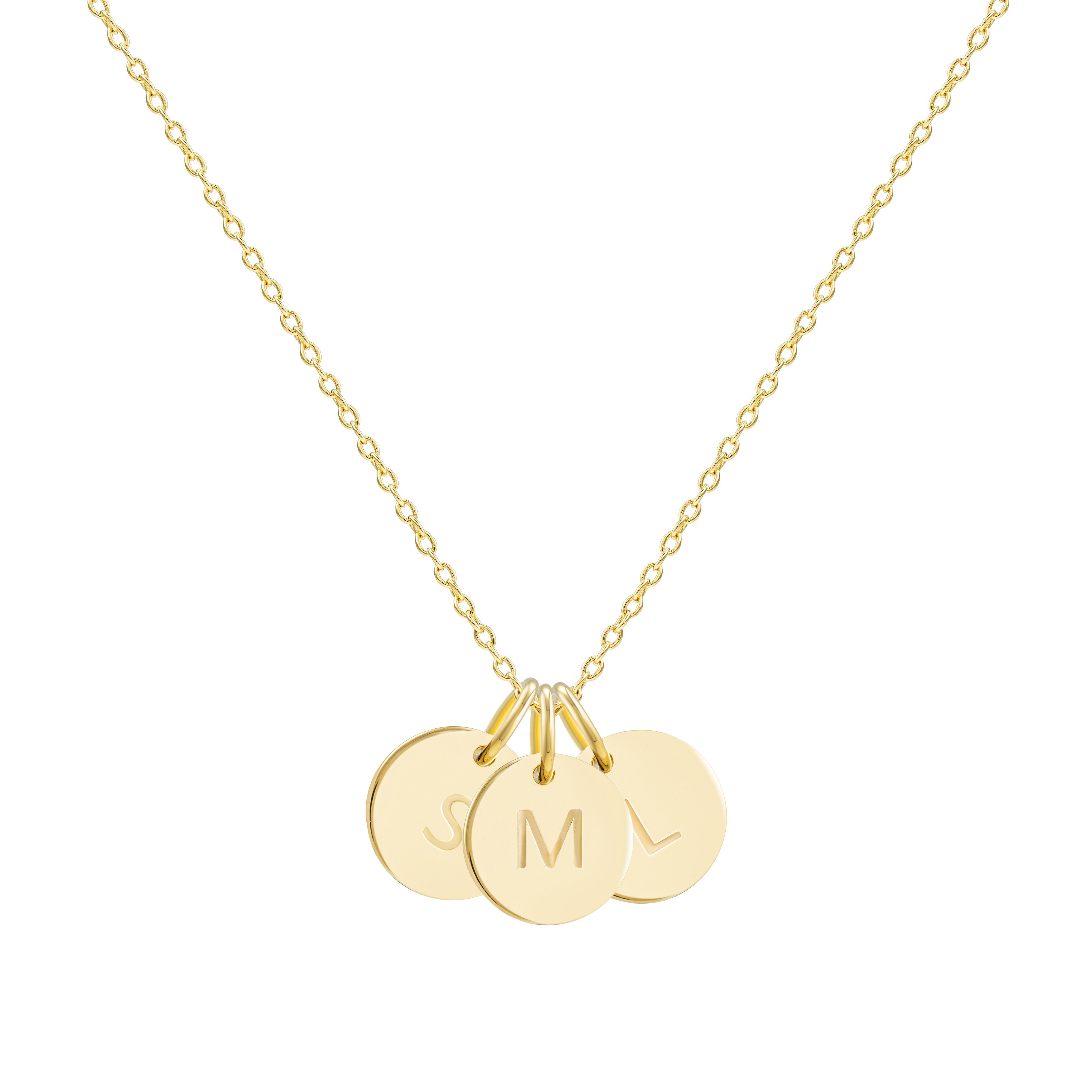 Gold Initial Disc Necklace