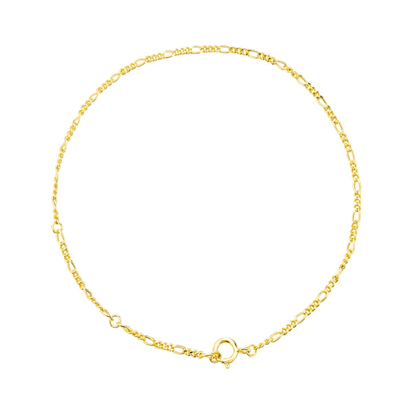 Compass Emblem Gold Figaro Chain Bracelet – SYNPLE