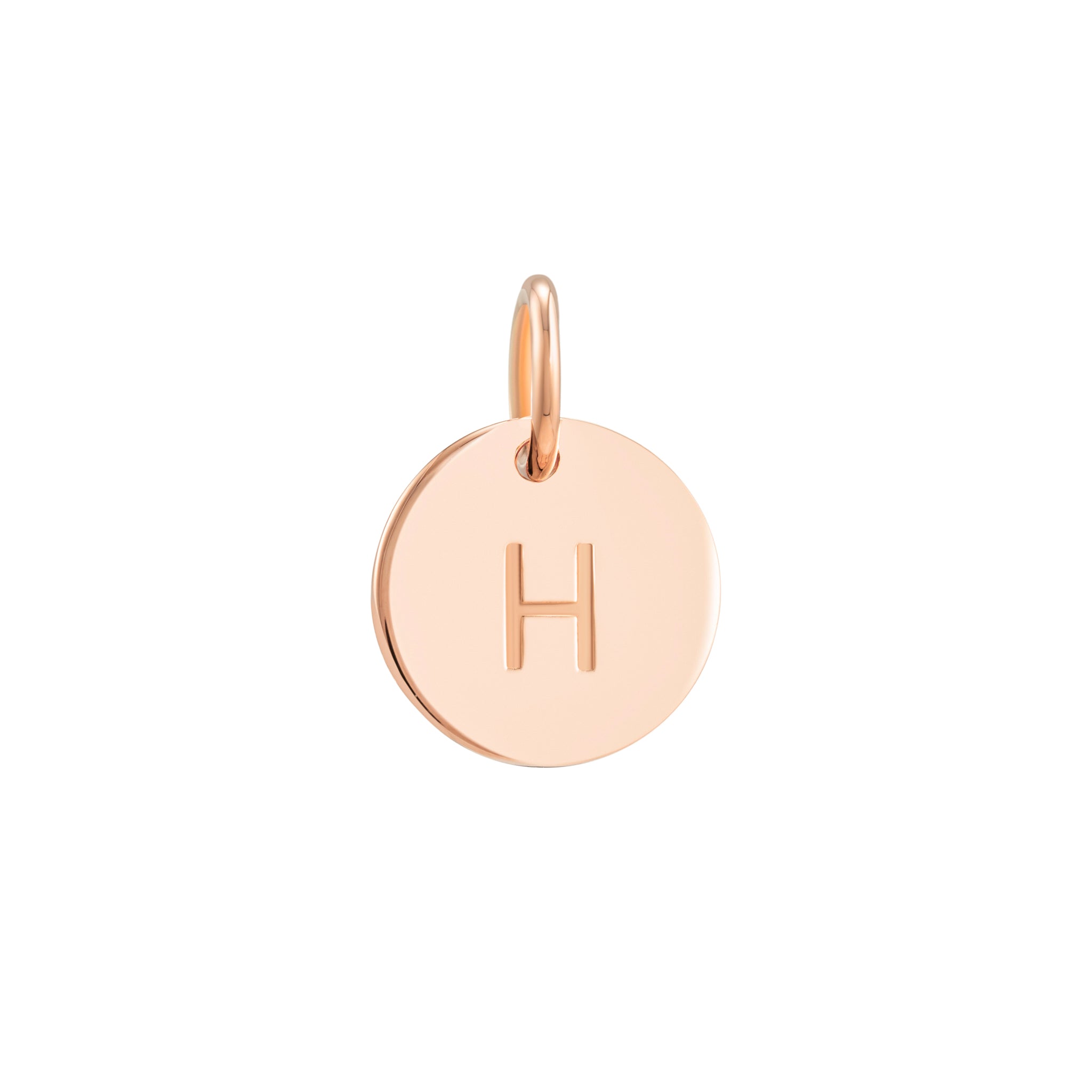 Rose Gold Initial Disc Pendant