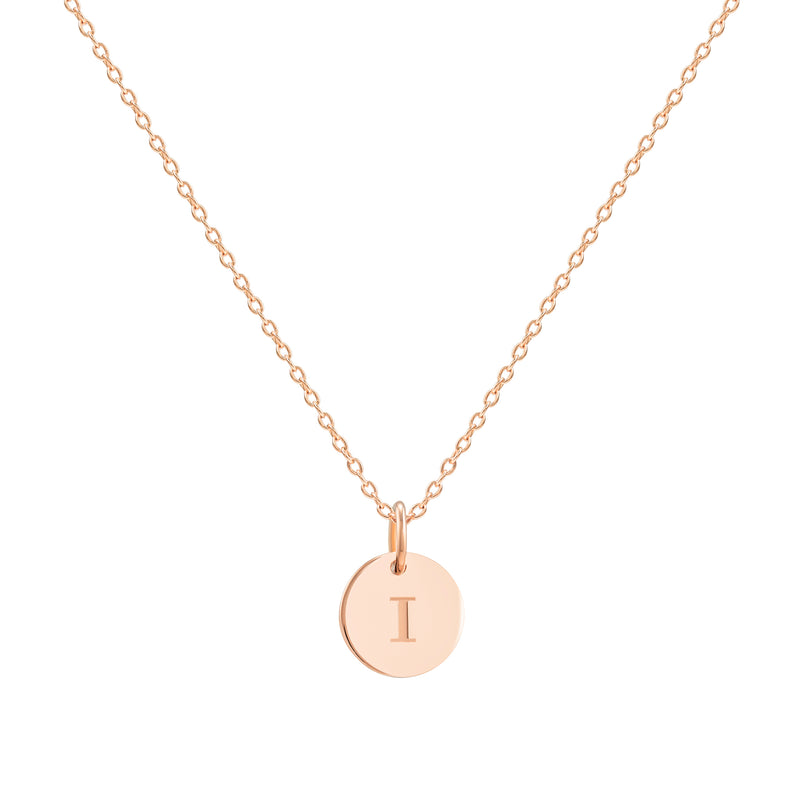 Rose Gold Plated Initial Necklace Letter C Created with Zircondia® Crystals  by Philip Jones Jewellery