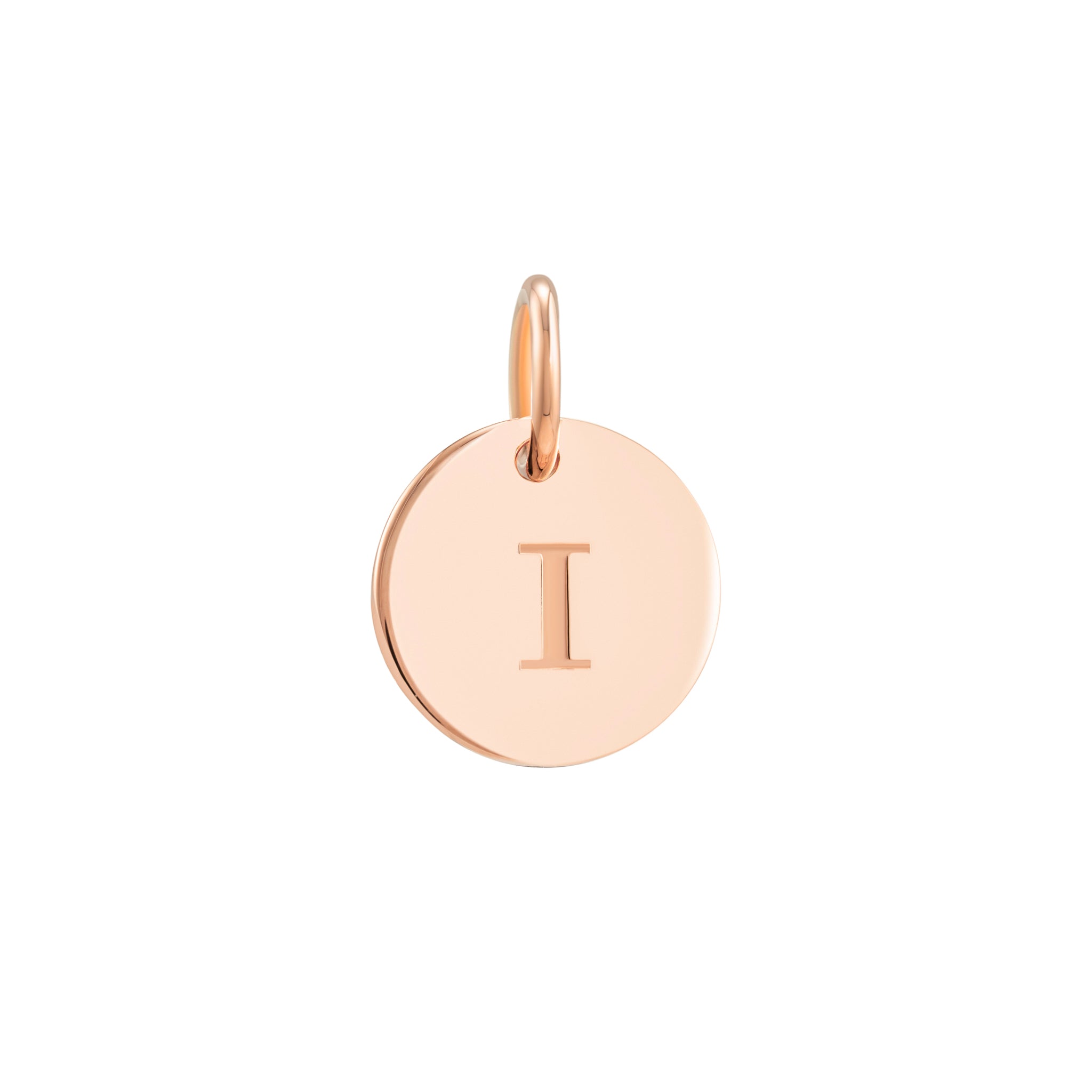 Rose Gold Initial Disc Pendant