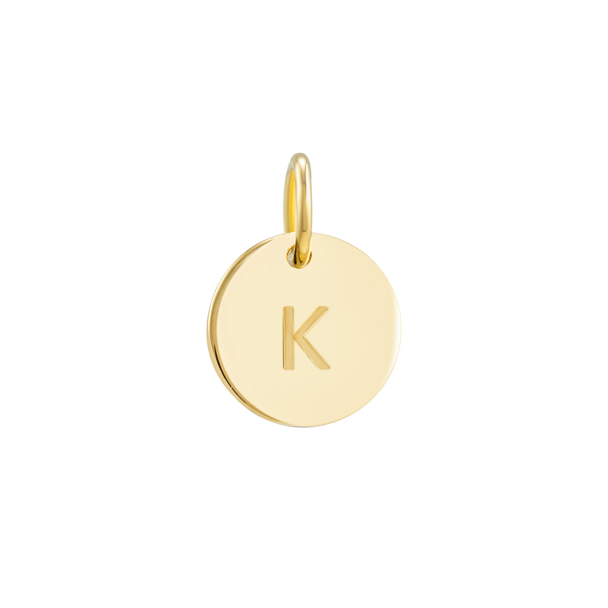 Gold Initial Disc Pendant