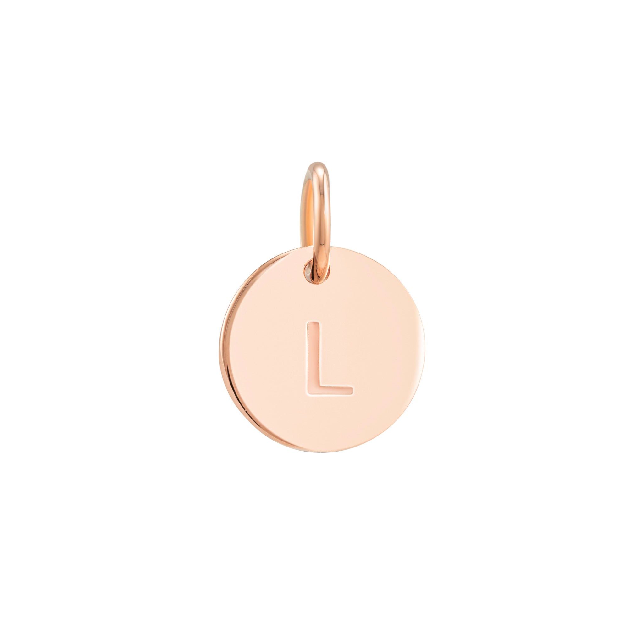 Rose Gold Initial Disc Pendant