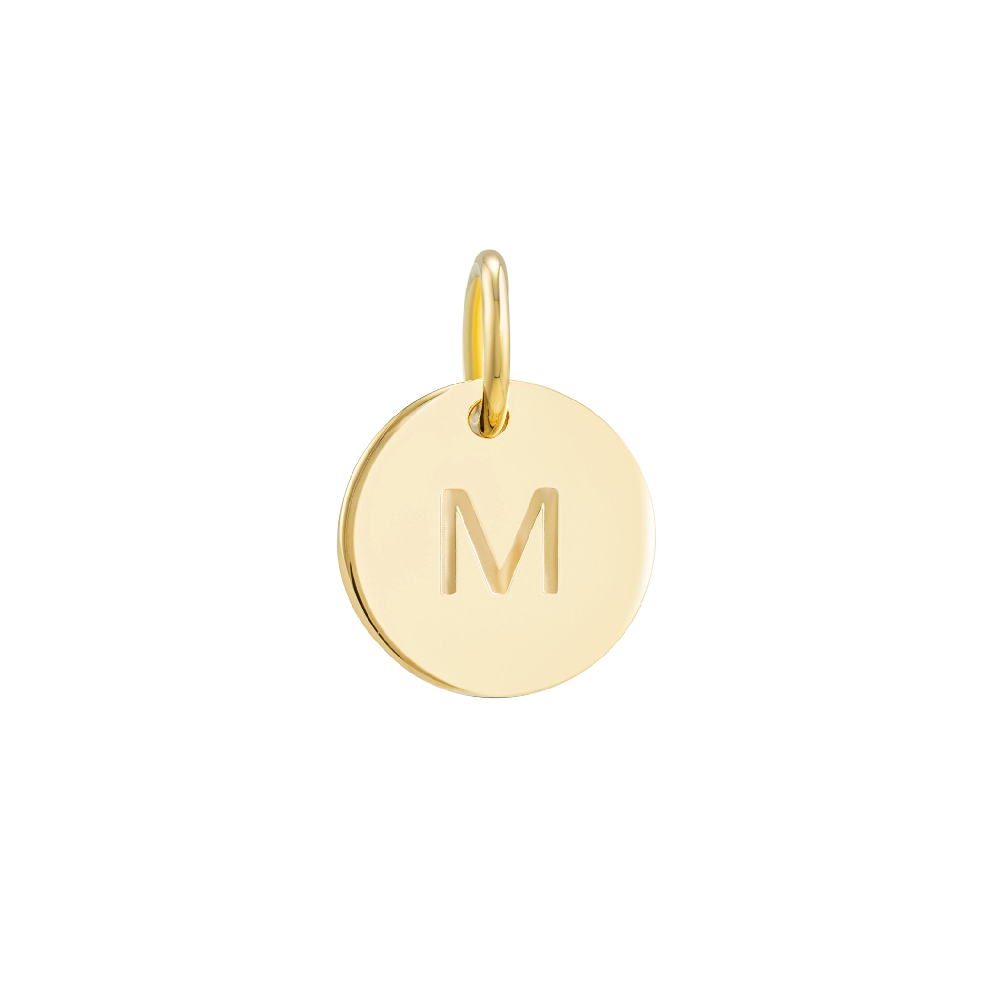 Gold Initial Disc Pendant