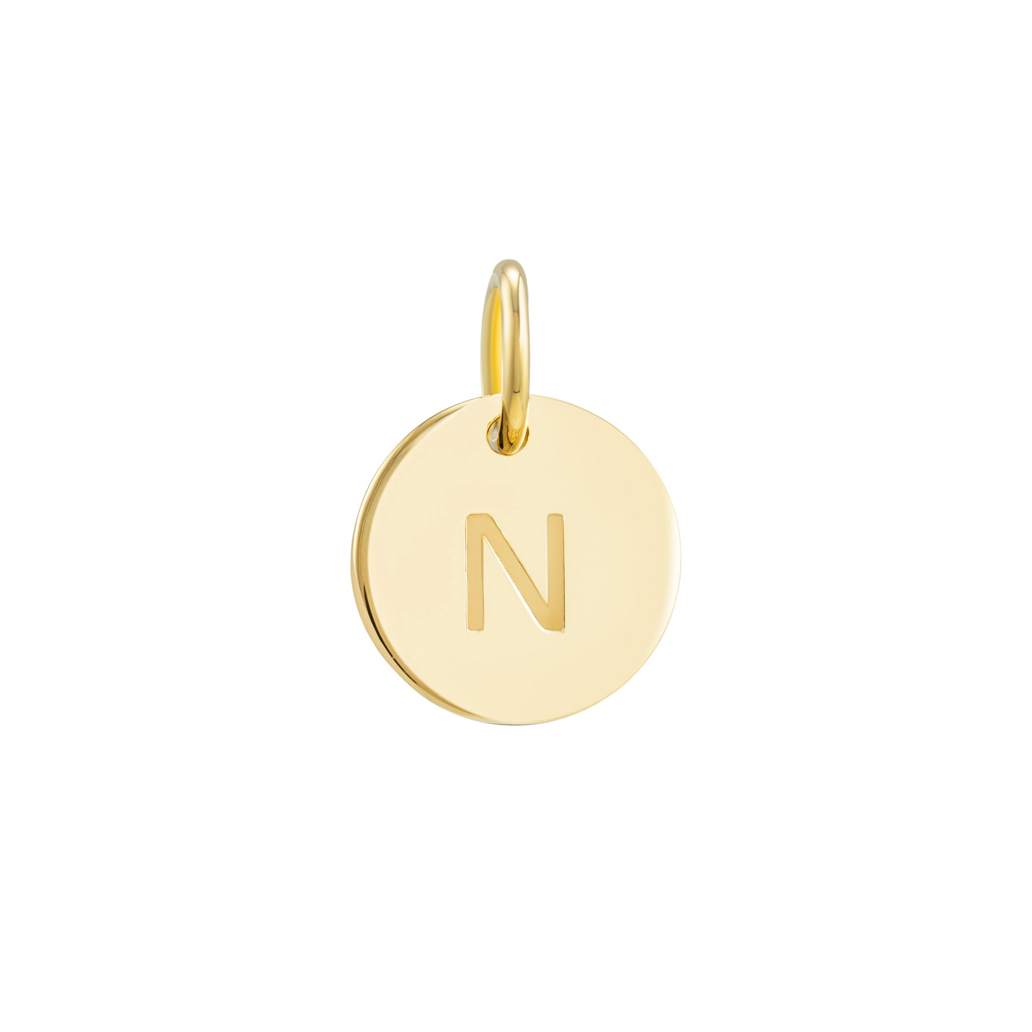 Gold Initial Disc Pendant