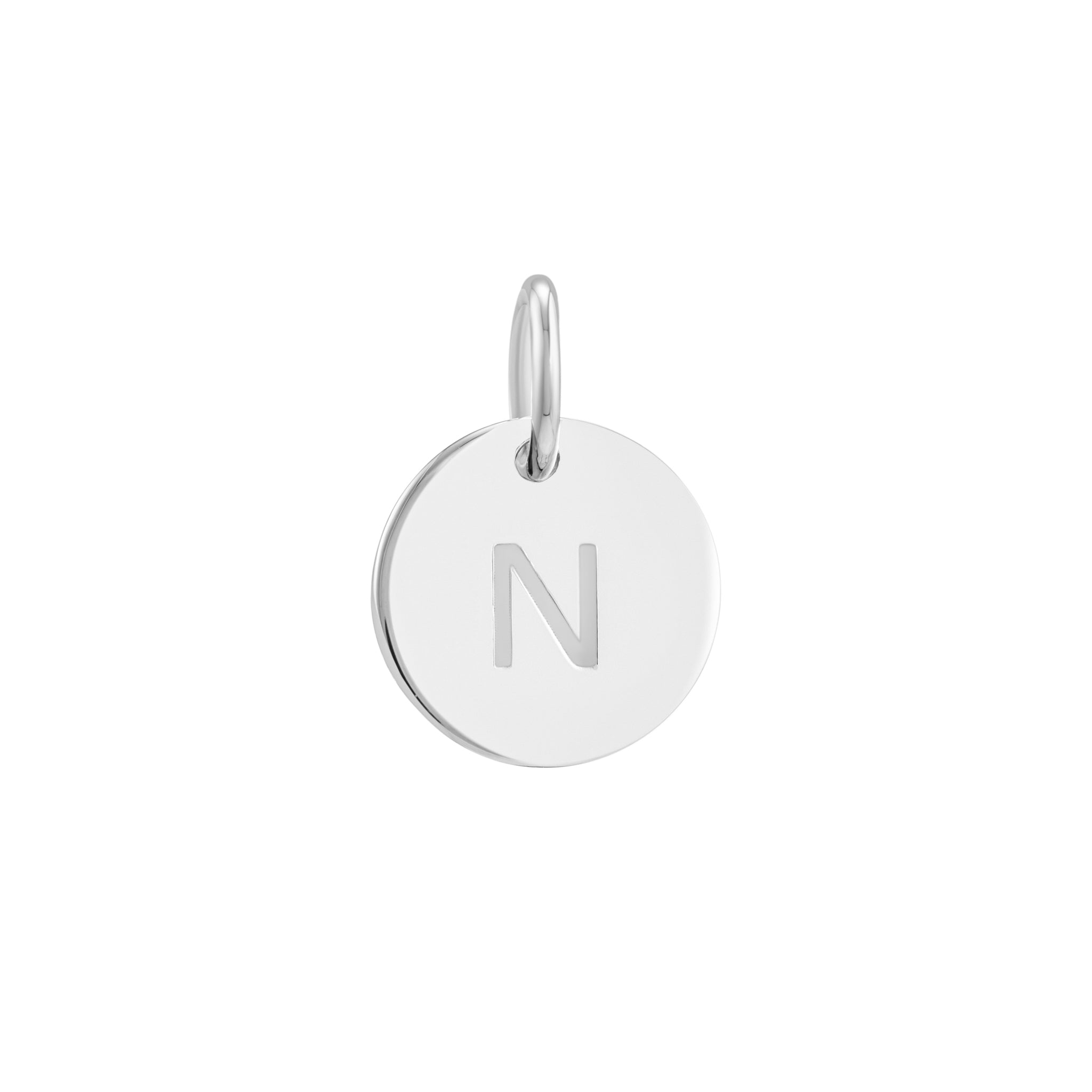 Silver Initial Disc Pendant