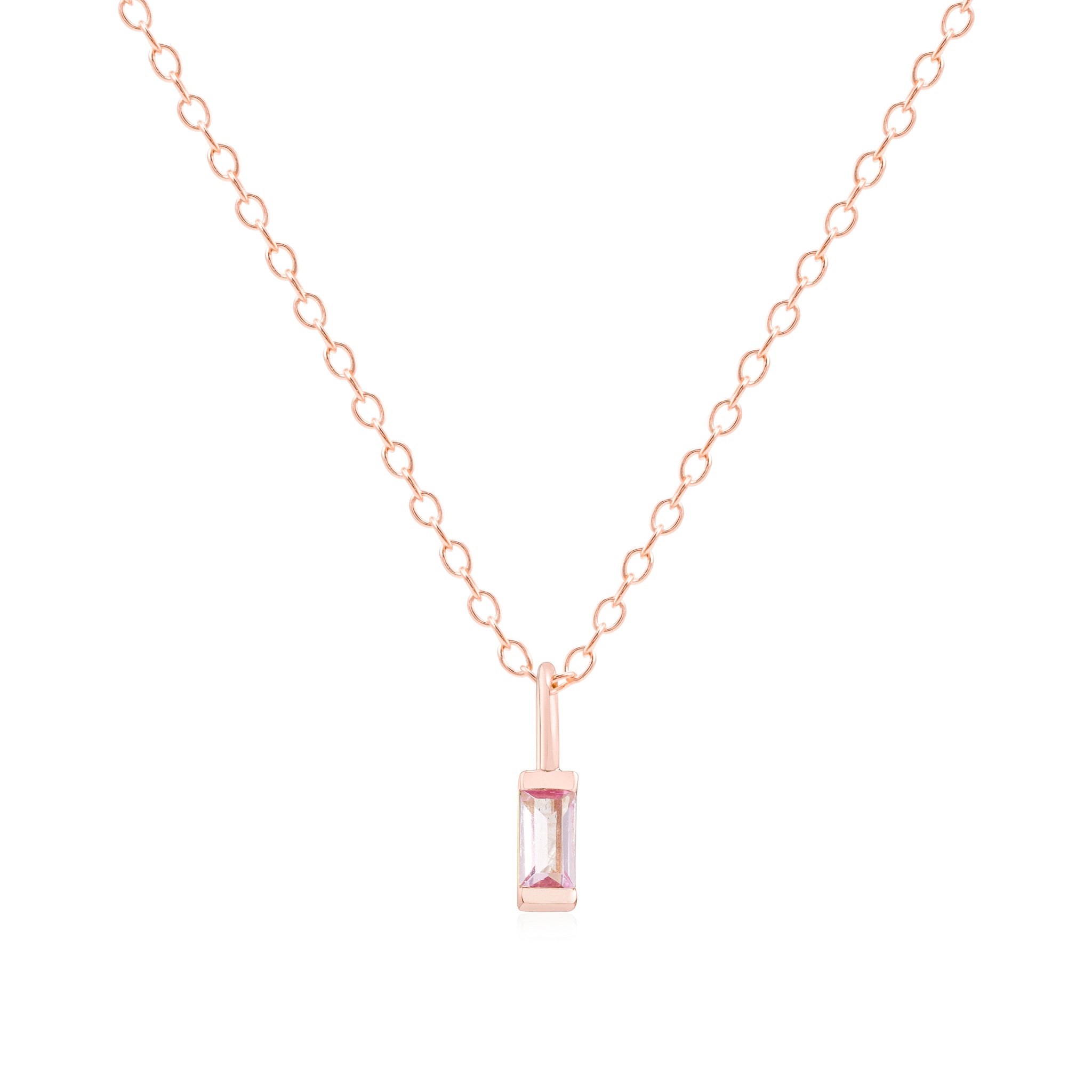 June Birthstone Necklace - rose gold