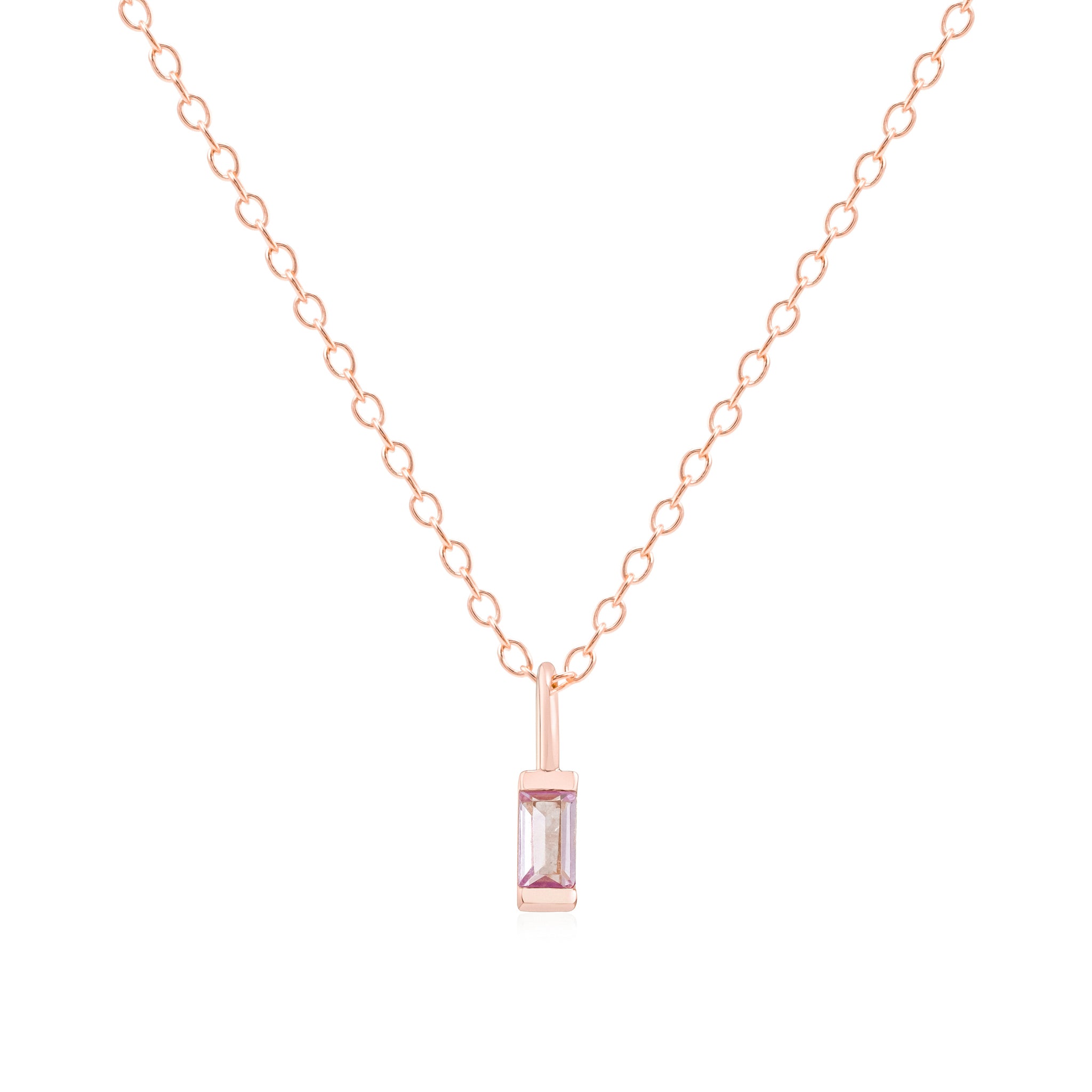 October Birthstone Necklace - rose gold