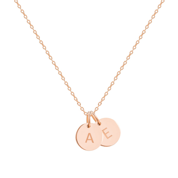 Rose Gold Initial Disc Necklace