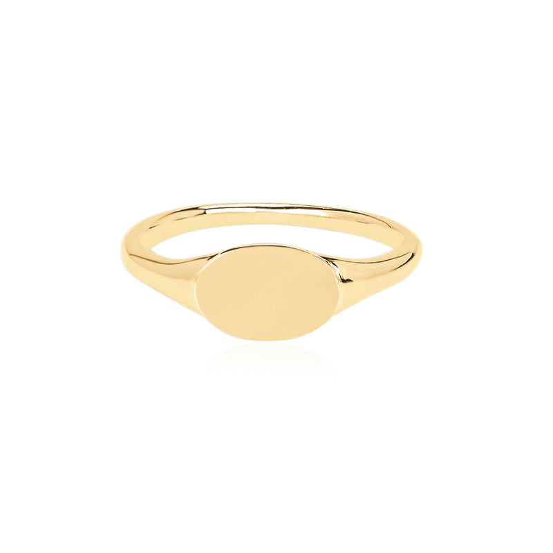 Gold Plain Signet Ring