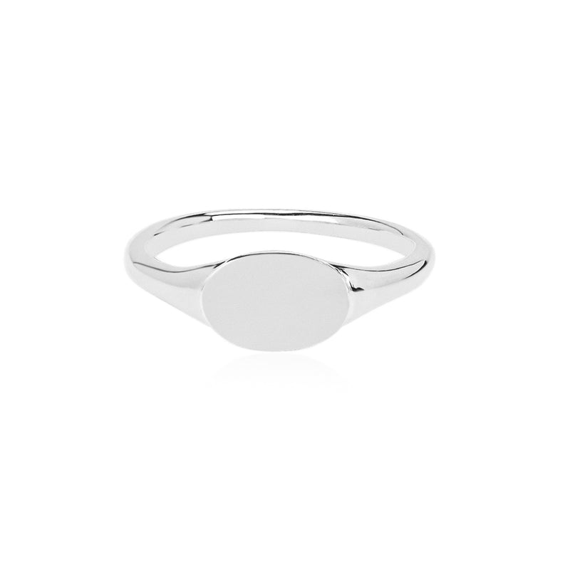 Silver Plain Signet Ring
