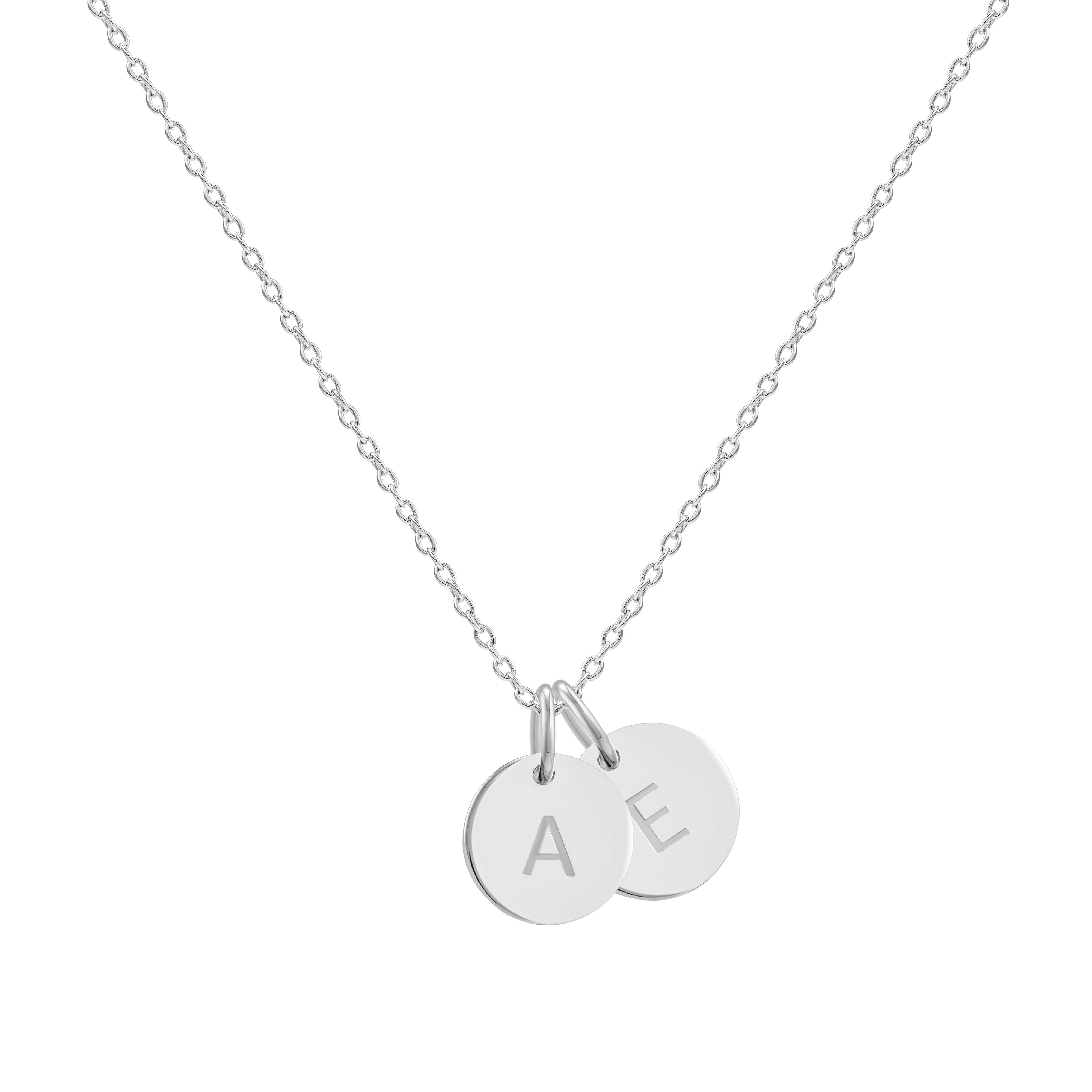 Silver Initial Disc Necklace