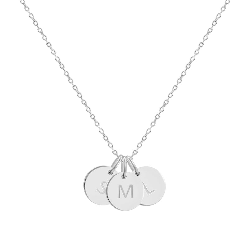 Silver Initial Disc Necklace