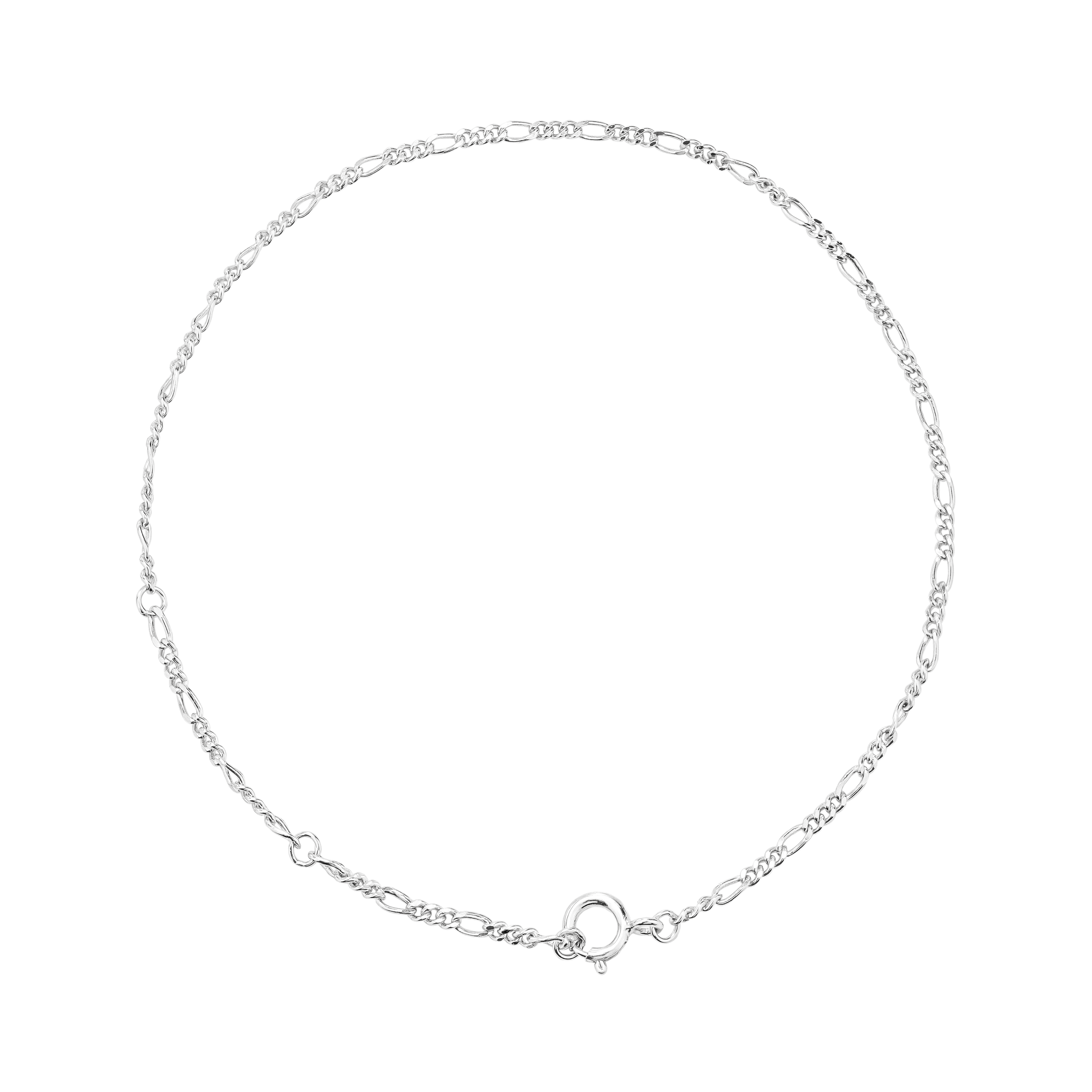 Silver Figaro Chain Bracelet