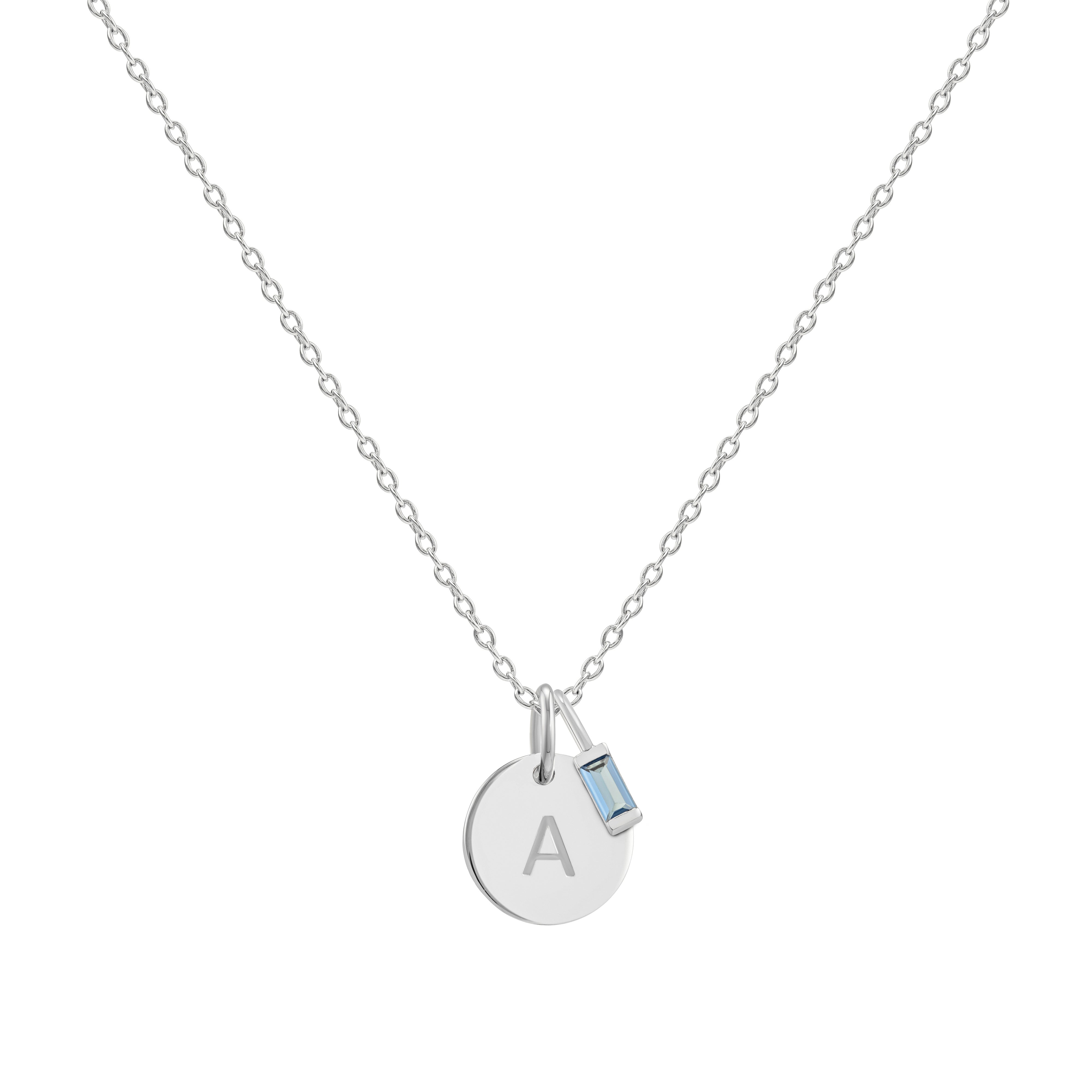 Silver Initial Disc Necklace