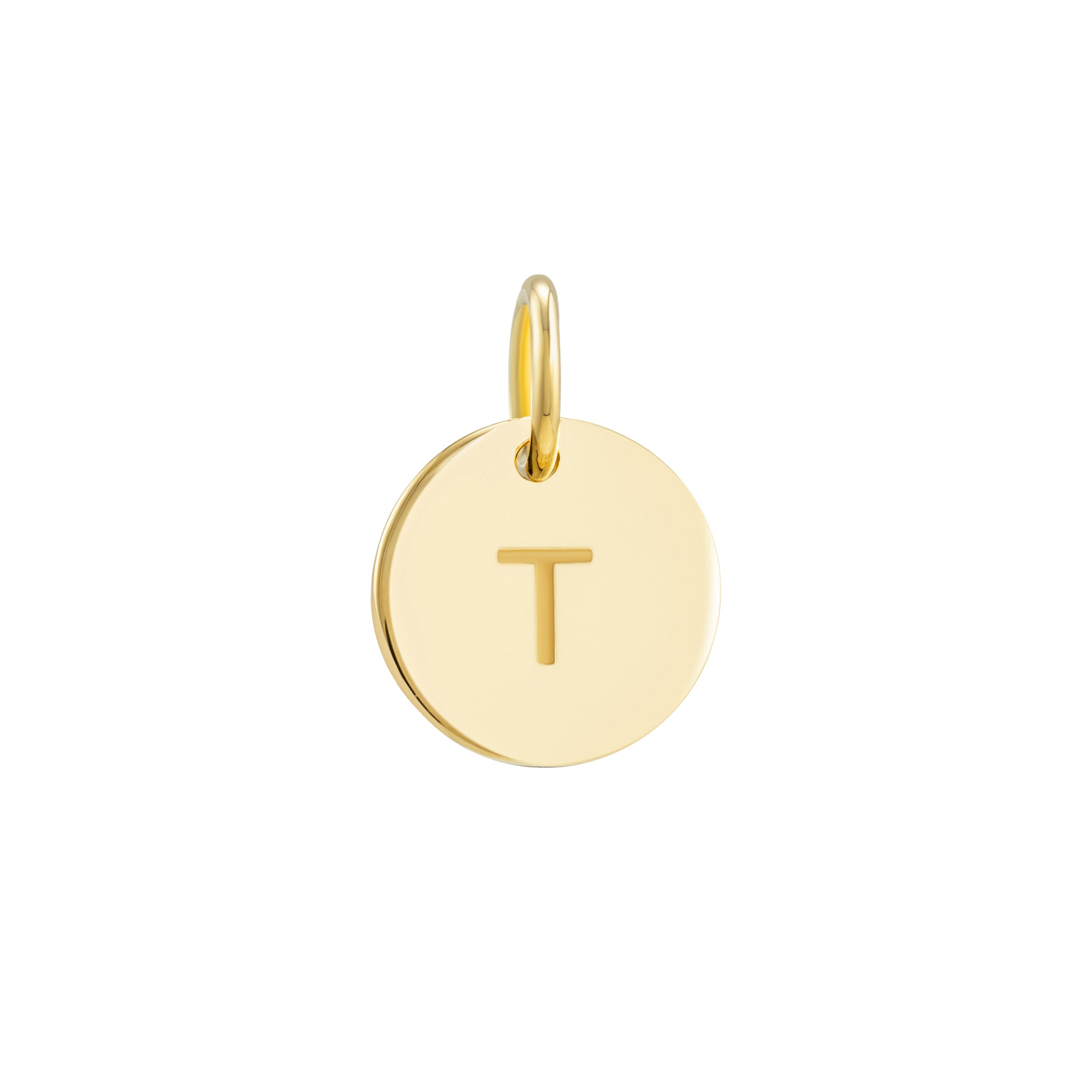 Gold Initial Disc Pendant