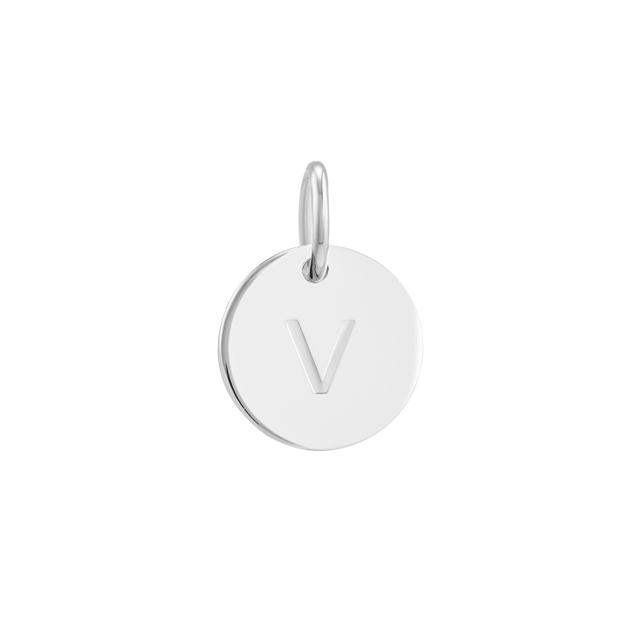 Silver Initial Disc Pendant