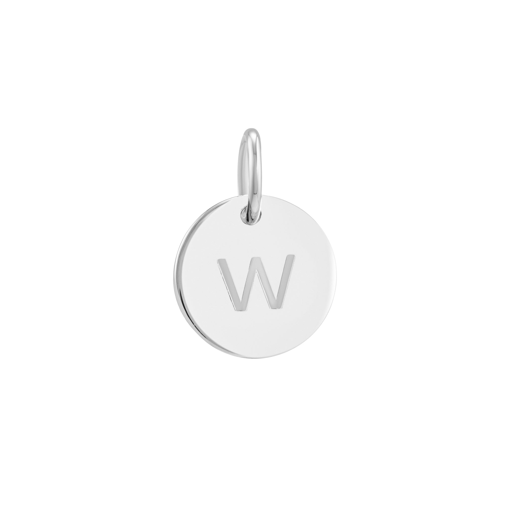 Silver Initial Disc Pendant