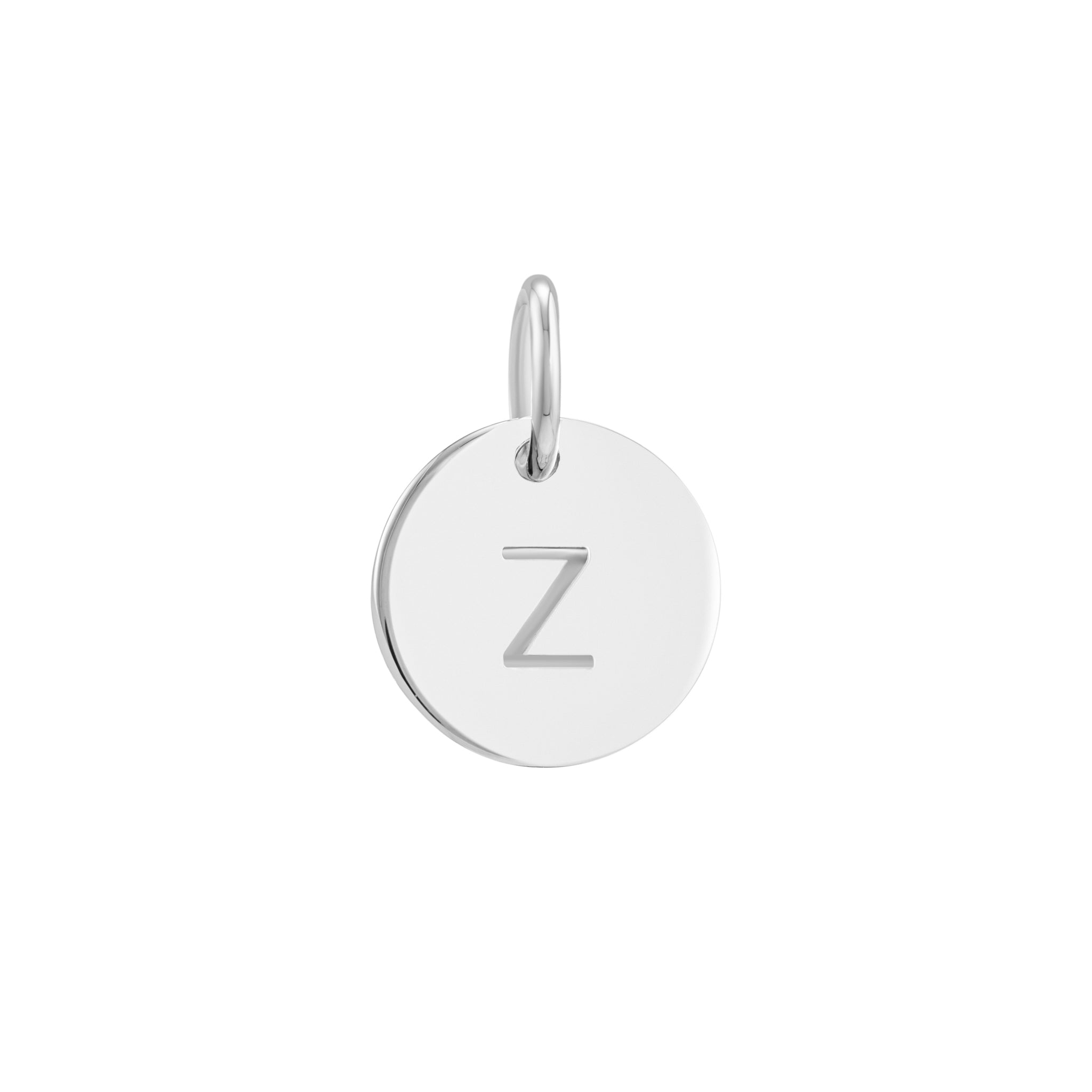 Silver Initial Disc Pendant