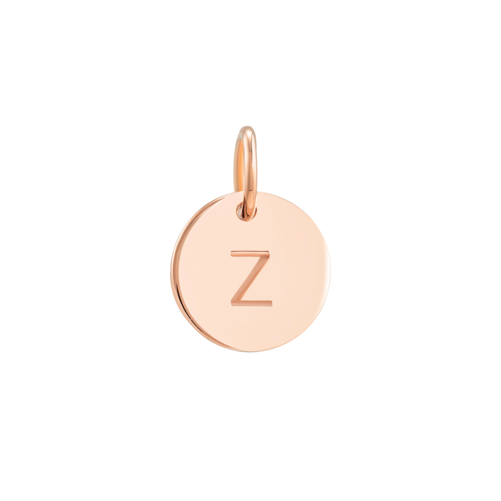 Rose Gold Initial Disc Pendant